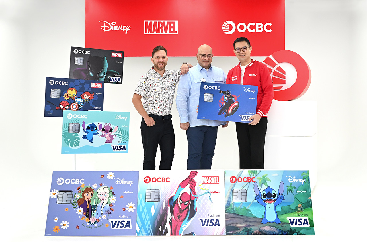 From left: Alex Baillie (Vice President and General Manager, Consumer Products, The Walt Disney Company, South Asia), Vineet Puri (Vice President and General Manager, Disney Entertainment SEA, The Walt Disney Company, Southeast Asia) and Sunny Quek (Head of Global Consumer Financial Services, OCBC).