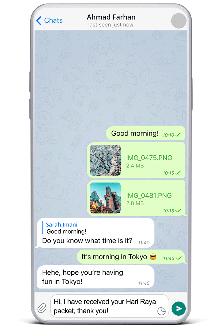 Tap on the send button.